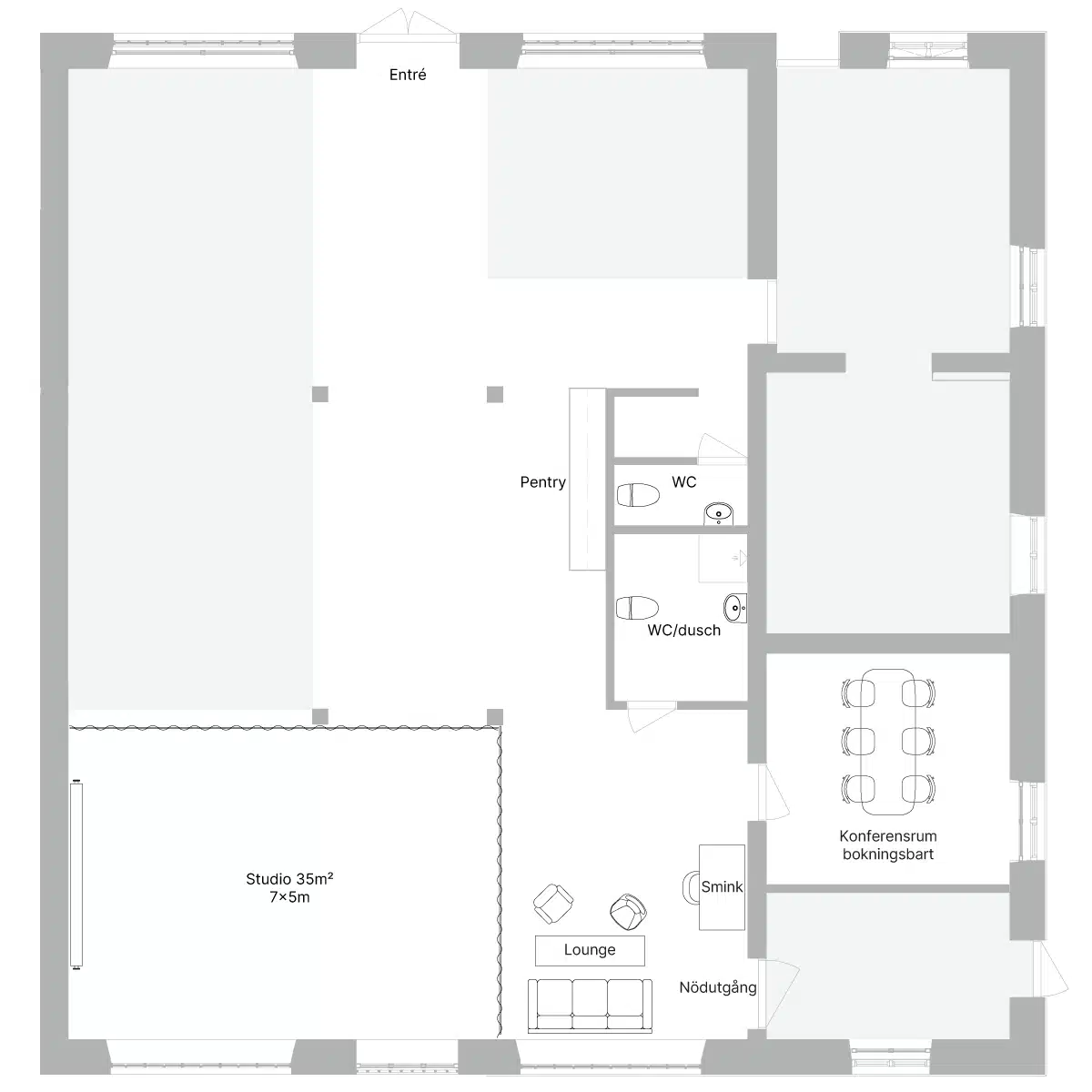 Fotostudio planlösning / floor plan